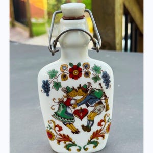 Vintage Ceramic Bavarian Flask - Lovers Couple