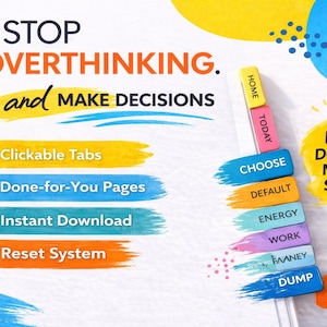ADHD Decision Making Tool, Executive Function Support, Stop Overthinking (Printable PDF)