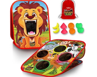 Safari Sling | 2-in-1 Bean Bag Toss Game for Kids | 5-Second Setup Kids Cornhole Game Set | Outdoor Toddler Activities | Backyard Games