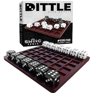 Dittle - Dice Battle | Ages 6+ | Unique Wooden Coffee Table Games For Adults And Family  | Best Board Games For Kids 2 Player | Bar Games