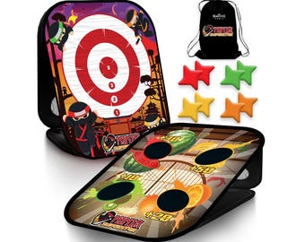 Ninja Superstar™ | 2-in-1 Corn Hole Games for Kids | 5-Sec Setup | Ninja Kids Toys | Bean Bag Toss Game for Kids | Ninja Games Throwing Star