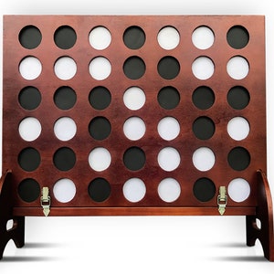 Giant Four in a Row (All Weather) Outdoor Game with Carrying Case and Noise Reducing Design - 60% Quieter - Jumbo Connect 4 Discs To Win