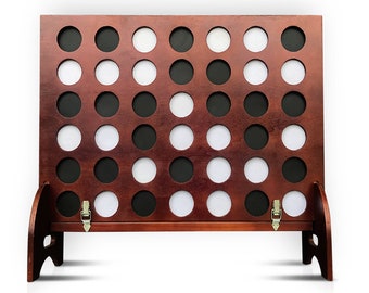 Giant Four in a Row (All Weather) Outdoor Game with Carrying Case and Noise Reducing Design - 60% Quieter - Jumbo Connect 4 Discs To Win