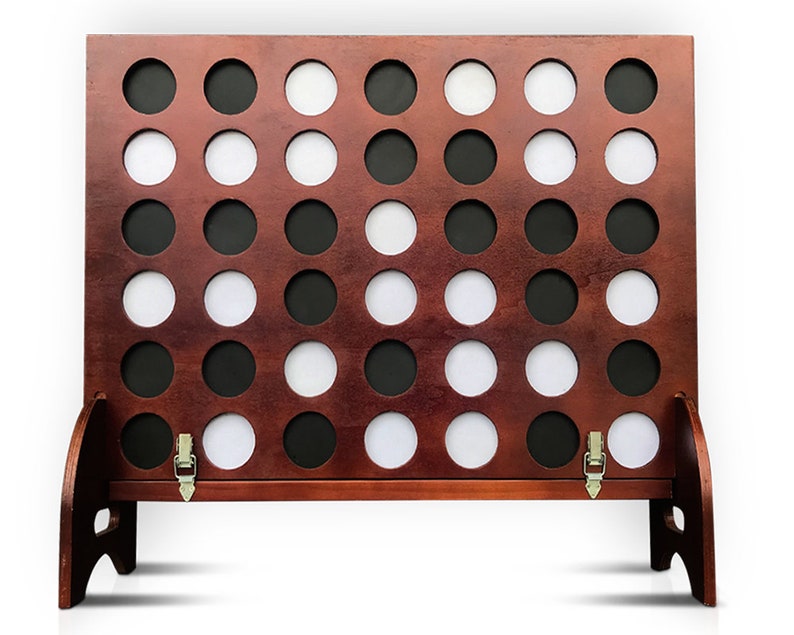 Giant Four in a Row All Weather Outdoor Game with Carrying Case and Noise Reducing Design 60% Quieter Jumbo Connect 4 Discs To Win image 1