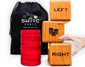 Giant Right Center Left Dice Game (All Weather) with 24 Large Chips Carry Bag - Jumbo Wooden Lawn Game - Big Backyard Game for Family