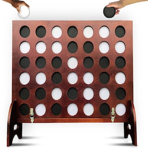 Giant Four in a Row (All Weather) Outdoor Game with Carrying Case and Noise Reducing Design - 60% Quieter - Jumbo Connect 4 Discs To Win