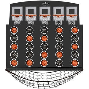 Low Post Lineup™ | Wall Mounted Giant Basketball 4 In A Row w/ 5+Games | Basketball Hoop For Room Wall Games | Four In A Row Game Room Games