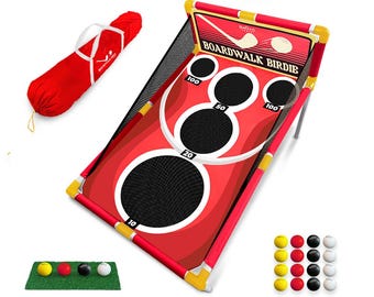 Boardwalk Birdie™ | Arcade Style Golf Game w/ Easy Setup & 10+ Games | Backyard Cornhole Golf Chipping Game | Indoor and Outdoor Activities