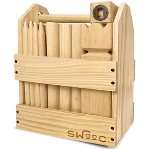 Kubb Yard Game Set - Premium Hardwood Viking Chess Set w/ Wood Crate - For Adults & Kids - Backyard Size Kubb Game - For Kuub Tournaments