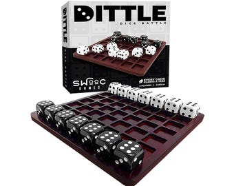 Dittle™ - Dice Battle | Ages 6+ | Unique Wooden Coffee Table Games For Adults And Family  | Best Board Games For Kids 2 Player | Bar Games