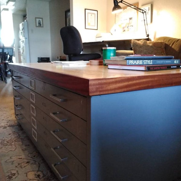 Recycled flat file coffee table