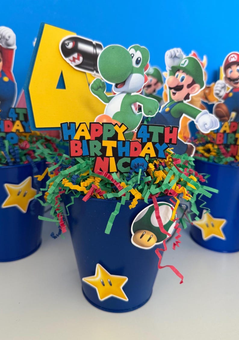 Mario Bros Birthday Centerpiece, Party Decor 画像 4