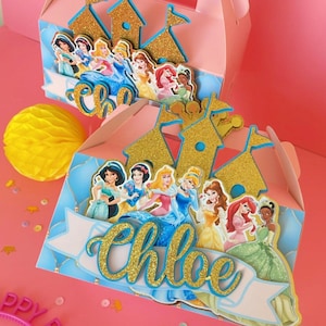 Disney Princess Favor Boxes, centerpieces, Cinderella Party Favors, Princess Birthday Decor, Ariel Treat Boxes, Fairytale Party Supplies