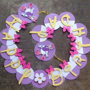 Daisy Duck Happy Birthday banner Daisy Duck birthday Donald birthday Daisy Duck cupcake toppers Daisy Duck party decor Daisy Duck theme