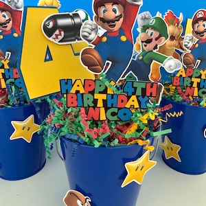 Mario Bros Birthday Centerpiece, Party Decor 画像 1