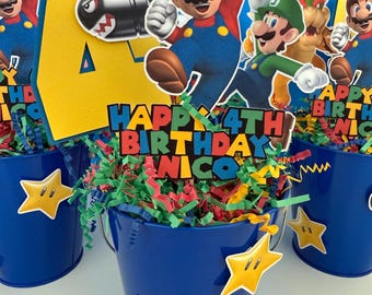 Mario Bros Birthday Centerpiece, Party Decor