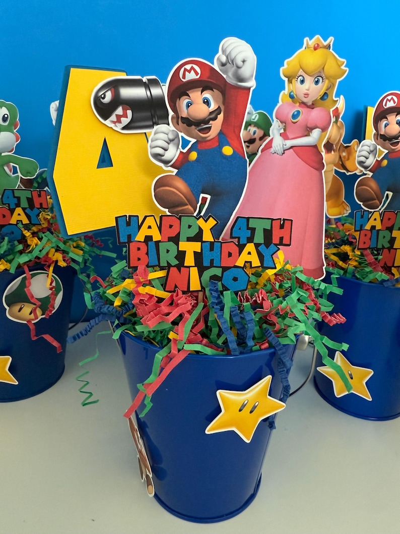 Mario Bros Birthday Centerpiece, Party Decor 画像 3