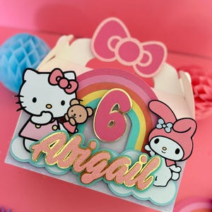 Rainbow Kitty favor boxes, Kitty party decorations, Rainbow Kitty and friends birthday decor favor box, Rainbow Kitty cake topper decor