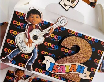 COCO Favor Boxes, Personalized Party Gable Boxes (Set of 12)