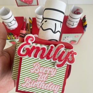 Berry First birthday party favor box Strawberry theme first birthday Berry first party decorations Berry Sweet party favor Berry Sweet theme