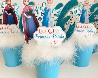 Elsa centerpieces, Elsa and Anna party decorations, Frozen party decor, Frozen birthday, Frozen centerpieces, Elsa birthday, Olaf decor