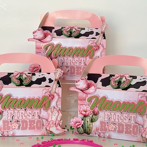 My First Rodeo favor boxes, Rodeo favor box, Rodeo birthday decor, Rodeo theme, Western birthday, Western party favors, Cowgirl birthday