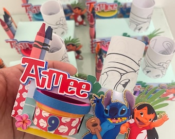 Lilo and Stitch party favor activity box, Lilo and Stitch birthday, Lilo and Stitch party decor, Lilo party favors, Lilo birthday theme