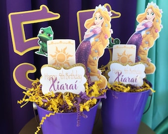 Rapunzel Birthday Centerpiece, Custom Princess Party Decoration