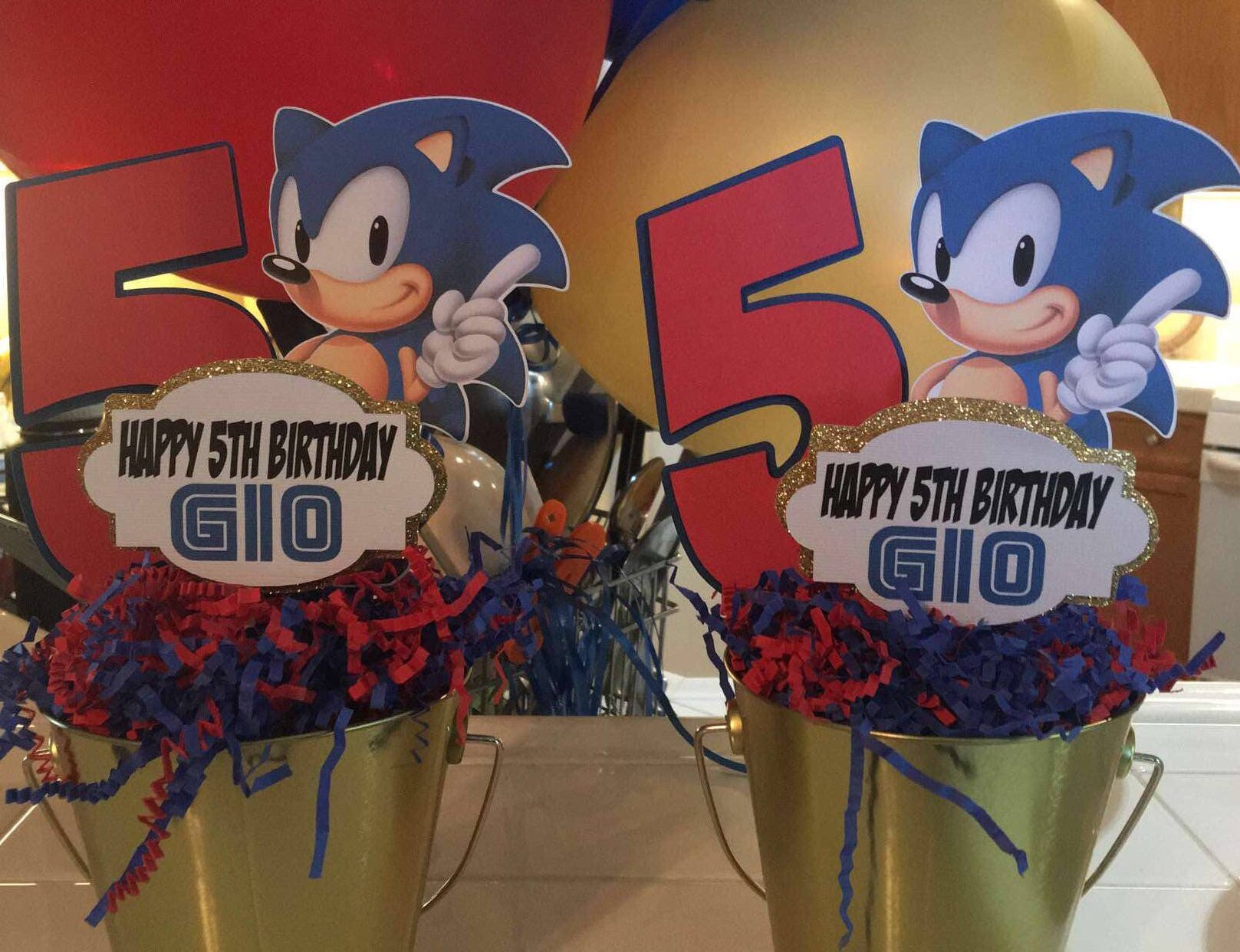 Sonic Centerpieces, Sonic Party Supplies, Sonic Party Favors