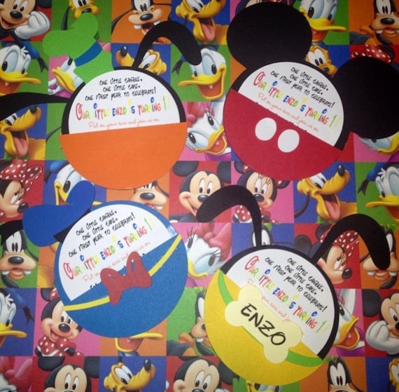 Mickey And Friends Invitations Etsy