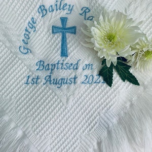 Personalised Baby Shawl Christening, Baptism, Naming Day image 2