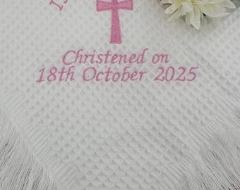 Personalised Baby Shawl Christening Gifts, Baptism, Naming Day
