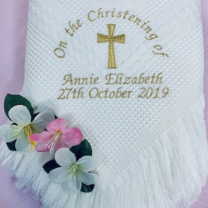 Personalised Baby Shawl Christening, Baptism, Naming Day image 5