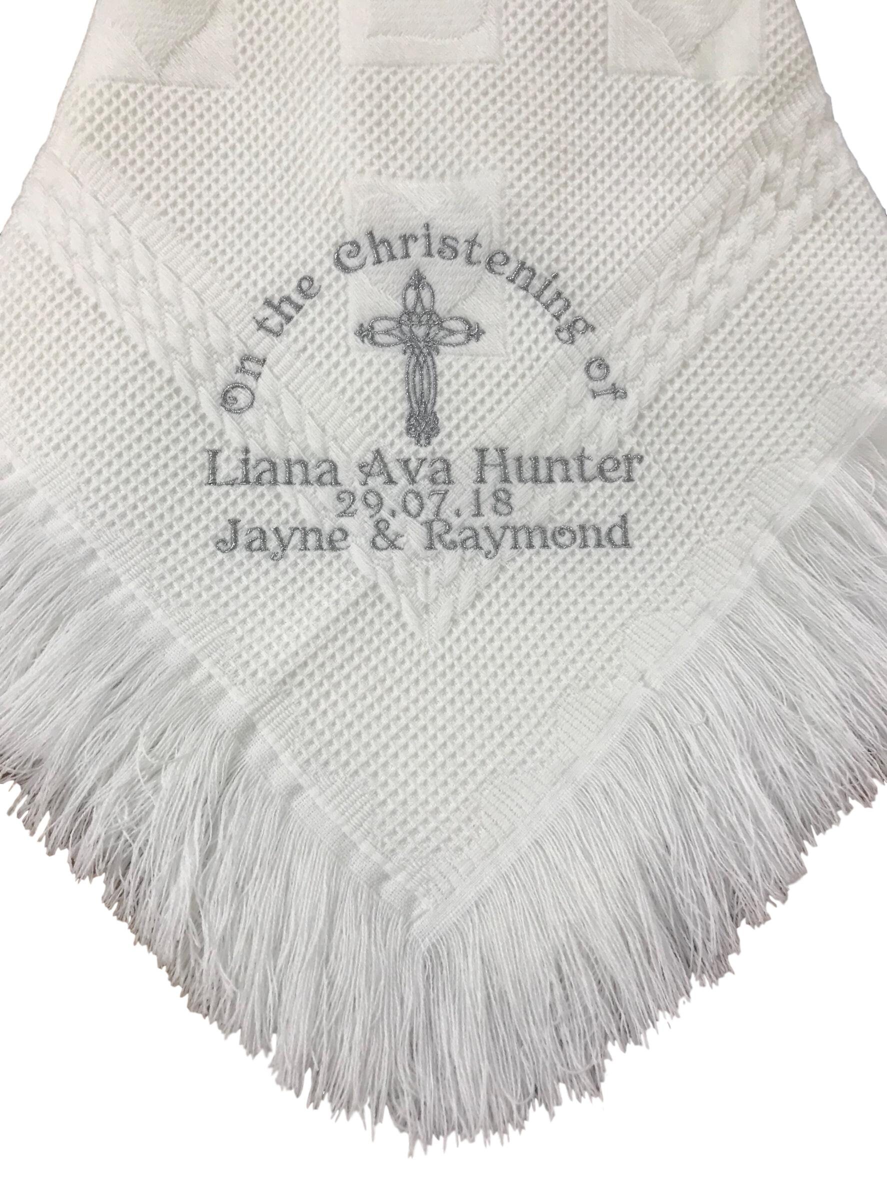 Personalised Baby Shawl Christening Baptism Naming Day Etsy