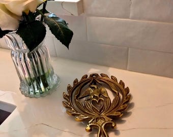 Vintage Solid Cast Brass Trivet