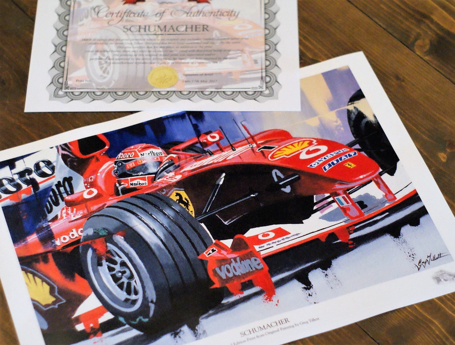 Michael Schumacher Limited Edition Art Print From Original | Etsy