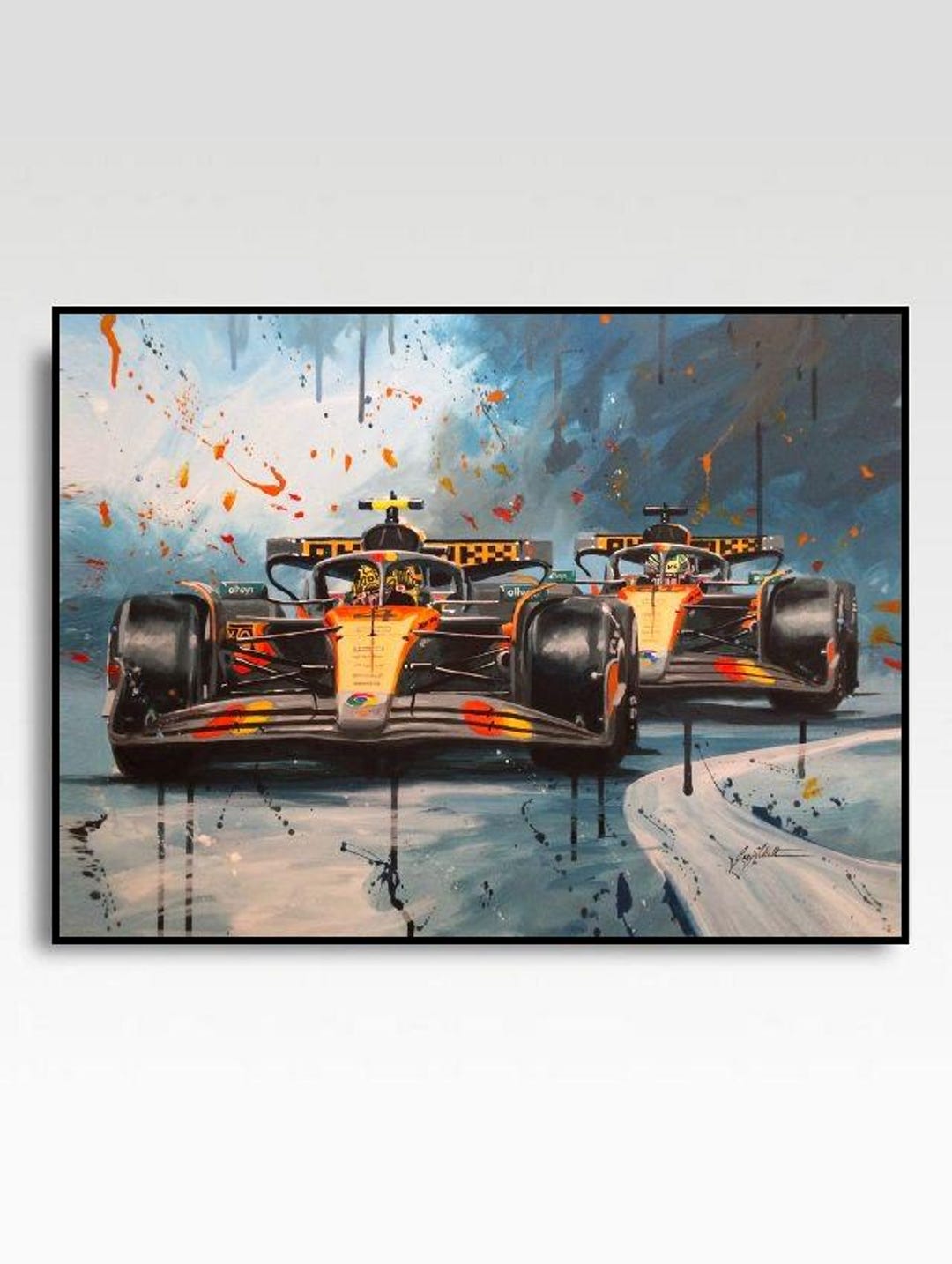 Lando Norris & Oscar Piastri F1 Art Print on Paper or Stretched
