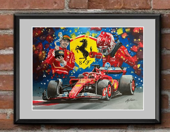 Poster Sur Toile Charles Leclerc F1 Racing Driver - Impression Artistique Moderne 30x45cm Pour Chambre Ou Salon
