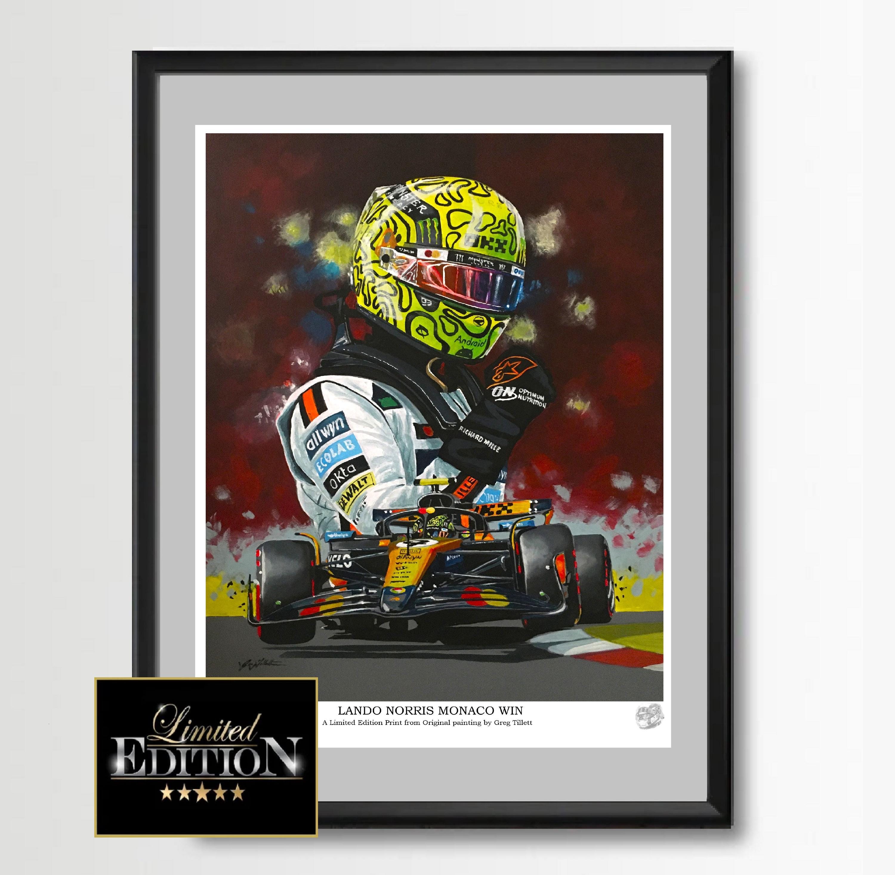 Lando Norris Monaco Win Print: Greg Tillett F1 Art, Signed Limited