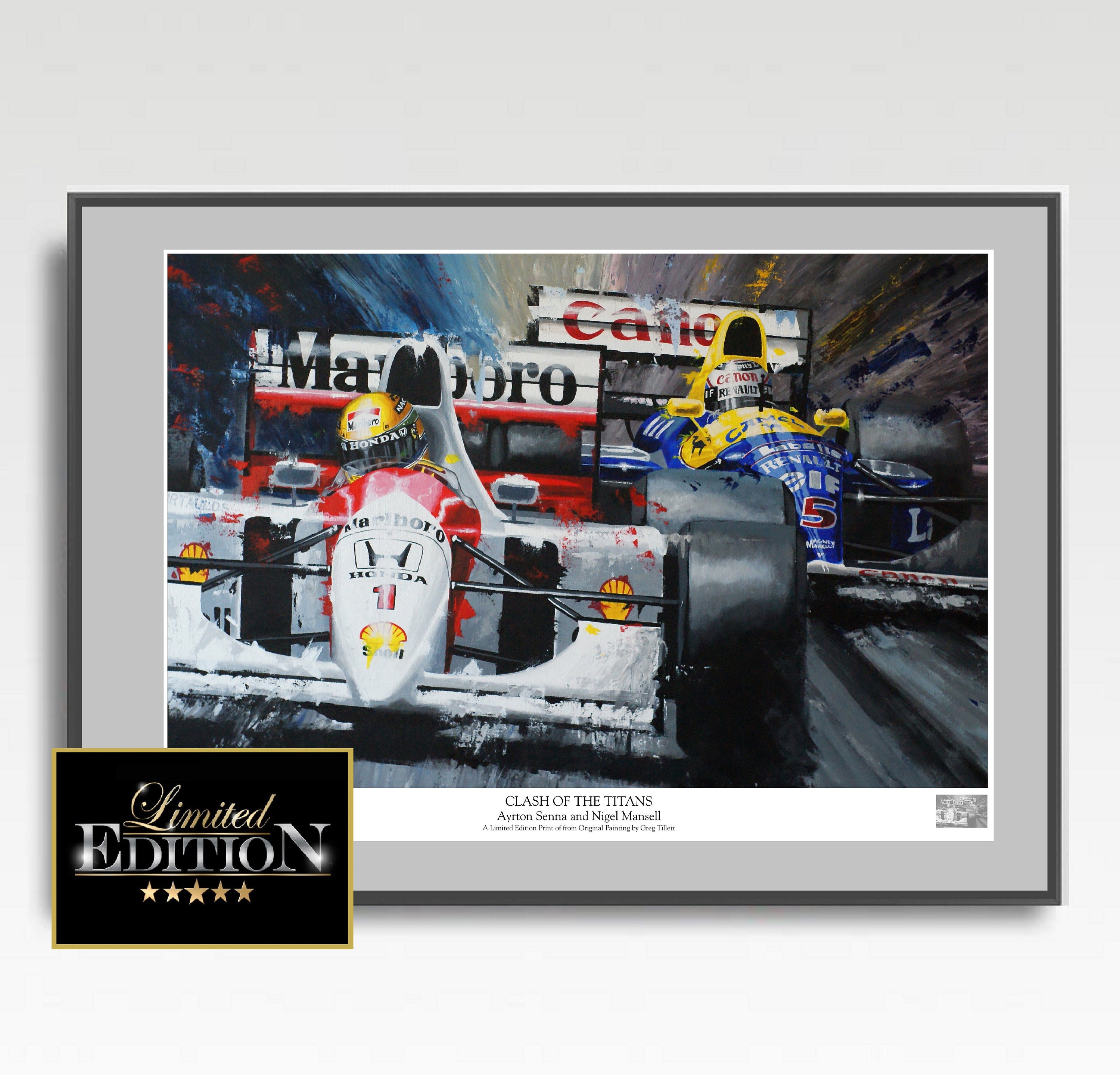 Ayrton Senna & Nigel Mansell: Formula 1 Grand Prix Art Print - Etsy