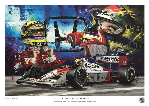 Ayrton Senna Art Print: Limited Edition F1 Poster, Hand Signed - Etsy