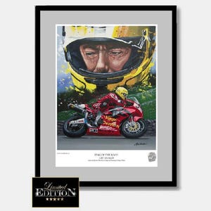 ANGLING 原画　オリジナル　一点もの Joey Dunlop Isle of Man TT Print: Signed Limited Edition Motogp