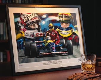 Lámina artística de Senna vs Mansell F1: Edición limitada de Silverstone 1991
