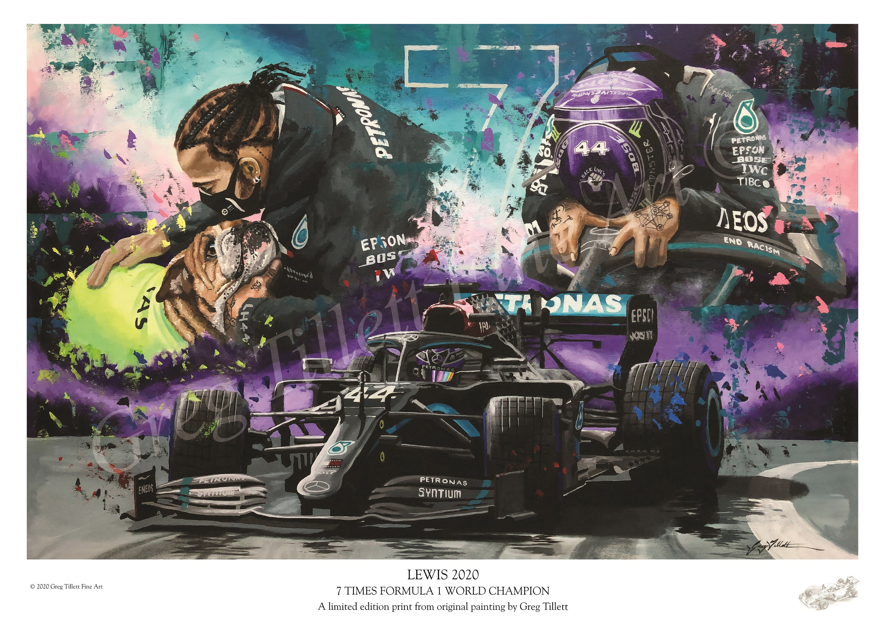 LEWIS HAMILTON 7 Times World Champion Limited Edition Art | Etsy UK