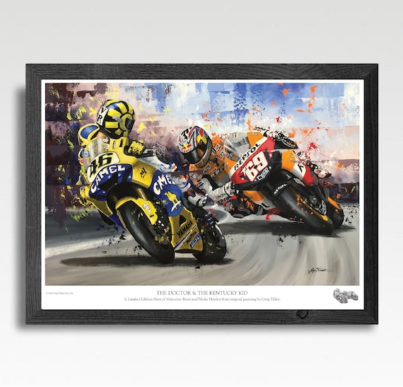 Valentino Rossi & Nicky Hayden Motogp Art Print: Limited Edition