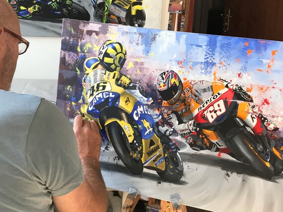 valentino rossi nicky hayden limited edition art print from an etsy