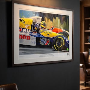 Ayrton Senna Damon Hill Art Print: Signed Limited Edition F1 Poster