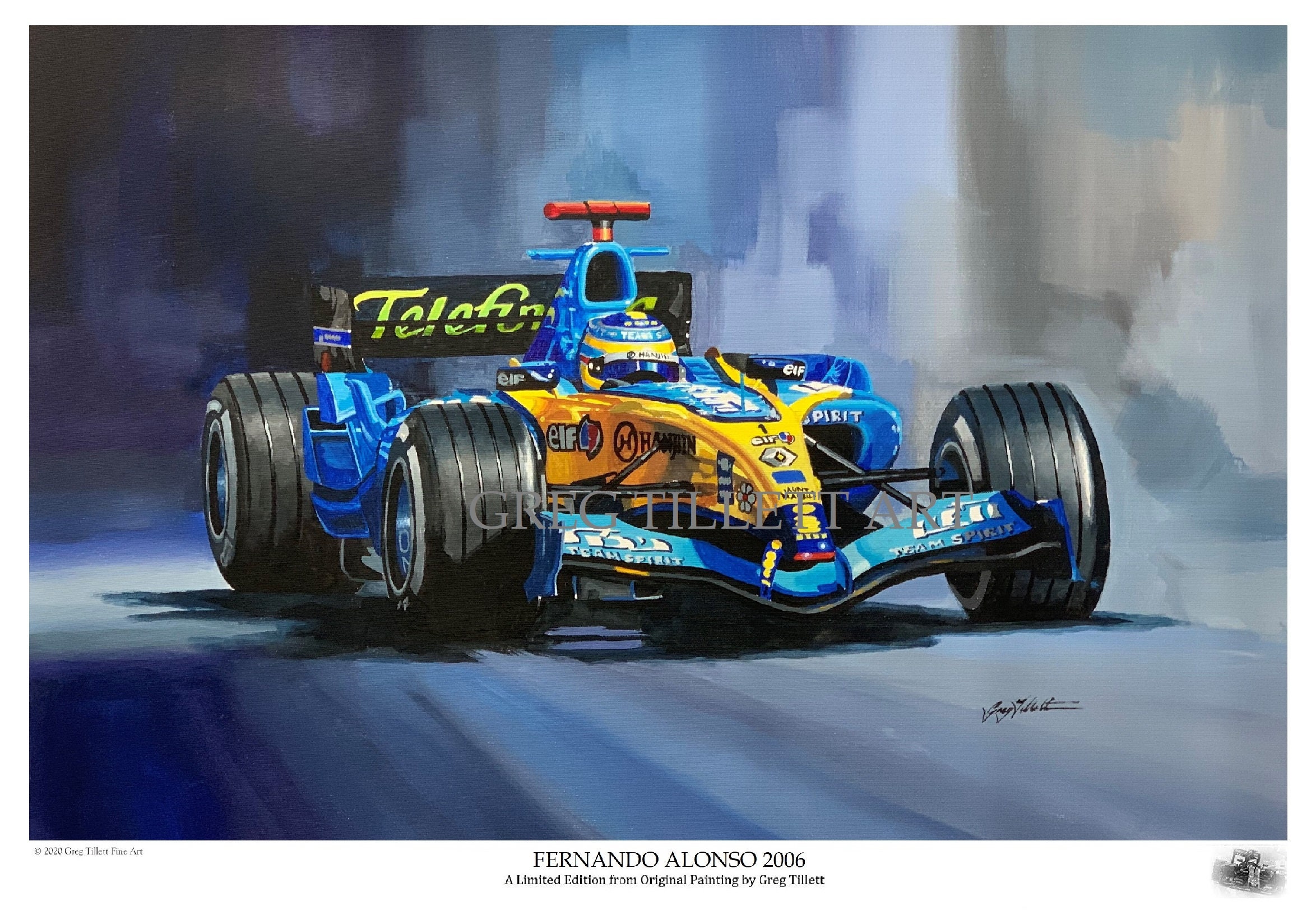 Fernando Alonso 2006 A3 Limited Edition Print From an