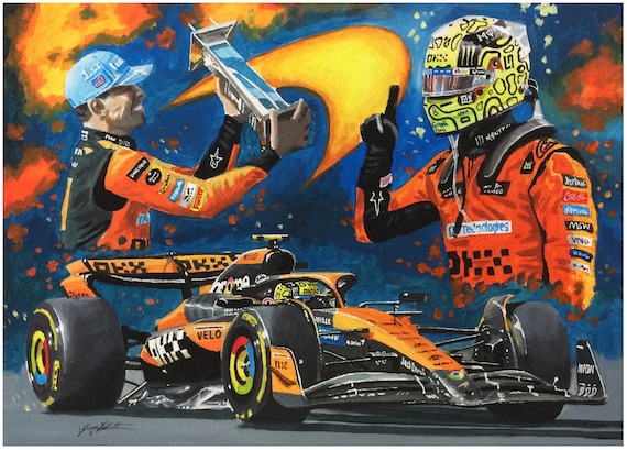 Lando Norris Miami GP Win Art Print on Paper or Stretched Canvas