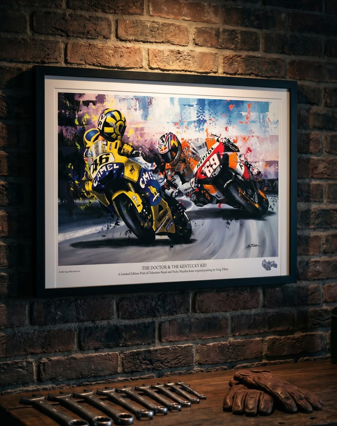 Valentino Rossi & Nicky Hayden Motogp Art Print: Limited Edition